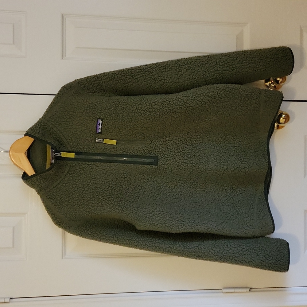 Patagonia Retro Pile 1/4 Zip Pullover Fleece Men's M Green